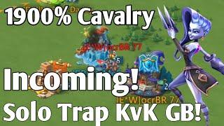 The Strongest Cavalry In the Game burns my T4 Range solo trap! KvK Solo Trap GB | Lords Mobile