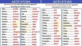 120+ Common Opposites in English from A-Z | Antonyms List (Part I)