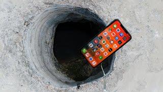 Dropping an iPhone 11 Pro Down Deep Hot Cauldron Hole - What's in There?