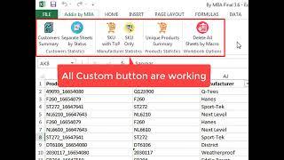 Excel VBA Automation with Custom Tab and Buttons