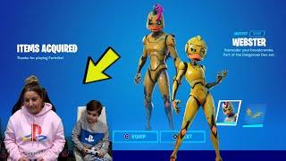 Mum Gives Her 7 Year Old Kid NEW DUCK Fortnite Bundle! item Shop Skins WEBSTER & MEGG.