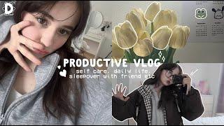 PRODUCTIVE VLOG: self care, daily life, sleepover with friend etc [ENG/RUS]