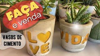 DIY - How to print words on cement pots - make and sell