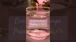 Easiest landscape painting ️ #easy #watercolor #painting #flowers #soothing #satisfying #art