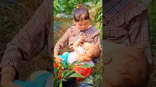 Cute Mom breastfeeding tutorial vlogs ️#milk #indian #mom #tutorial #baby #breastfeeding #ytshorts