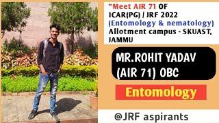 How to prepare for JRF in ENTOMOLOGY //