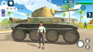 US Army Tank Police Car and Scooter Bike Open Rage City Online Simulator - Android Gameplay.