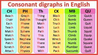 Consonant digraphs in English | What are digraphs? | Learn with examples