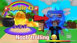 Roblox Bgs shiny robot2.0 Noob disguise trolling Update 43 (Bubble gum simulator)