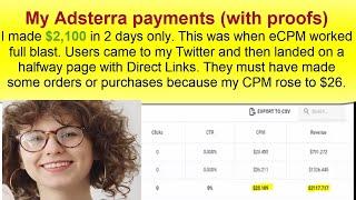 $1300 Daily Adsterra Earning Trick With Direct Link