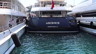 A Tight Squeeze Docking of a Mega Yacht in Port of Hercules, Monaco