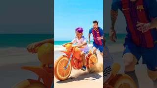 Ronaldo built an orange motorcycle for his son. Messi stole it #ronaldo #football #messi #orange