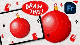 Draw Holiday stuff with #AdobeFresco - A Vector BAUBLE