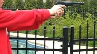 Crosman c11 Shooting at a target on a TV box