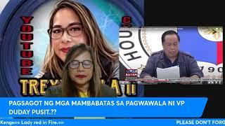 PAGSAGOT NG MGA MAMBABATAS SA PAGWAWALA SA KAMARA NI VP DUDAY PUSIT..? #trexyvilla11 #trendingnews.