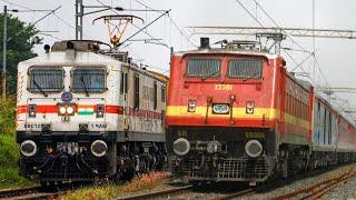 Dangerous 150kmph Bhopal Shatabdi+Bhubneswar Rajdhani+Shiv Ganga+Bhrigu SF attacks Dankaur - IR