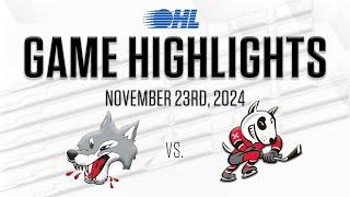 OHL Highlights: Sudbury Wolves @ Niagara IceDogs Nov. 23, 2024