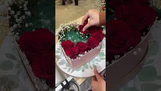 Heart Box ️ #flowers #bouquet #flowerarrangement #roses #bouquetoflove #flowergift #rose#florist