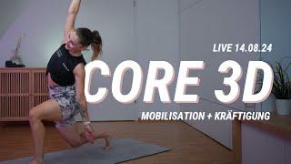 Core 3D | Kombination Bweglichkeit und Kraft | auf Musik | Aufnahme Livekurs  14.08.24 | 60 Min.