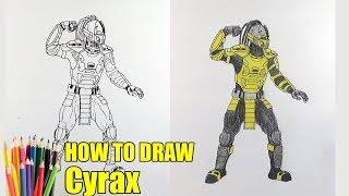 How to draw Cyrax, Mortal Kombat, Как нарисовать Сайракса, Мортал Комбат