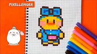 Как рисовать по клеточкам Уточку Лалафанфан Простые рисунки How to Draw Pixel Art