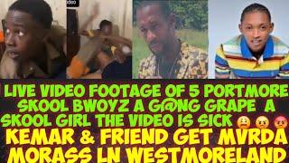 Video Footage 5 Skool Bwoyz A gRAPE 1 Skool Girl/ Kemar & Friend Get MvRDA In Morass Ln Westmoreland