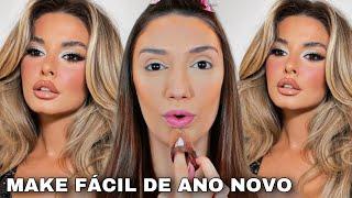 MAKE FÁCIL DE ANO NOVO *FAÇA SUA MAKE DE ANO NOVO EM CASA* TUTORIAL COMPLETO *FAÇA EM CASA*