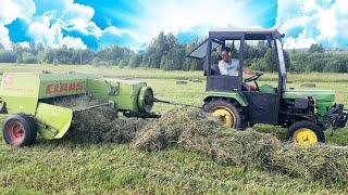 Заготовка сена. Минитрактор Синтай и пресс подборщик Claas Markant