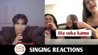 Cewek cewek bule ini Dinyanyiin cowok Indonesia sampe pada naksir wkwkwk !! SINGING REACTIONS OmeTV