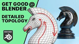 Get Good at Blender - Advanced Topology - Making A Knight Chess Piece