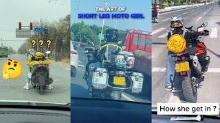 The art of short leg moto girl  #viral #funny #motovlog #top #motorcycle #cute #bikelover