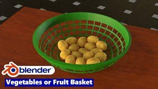 Blender 3.0 - How to make easy plastic vegetables or fruit basket in blender