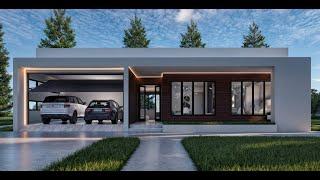 4 Bedroom Modern House Design 15x15m 225sqm