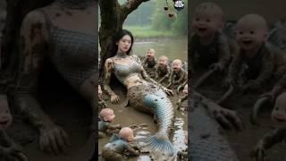 Mermaid's Happy Moment with Her Babies | A Magical Bond!"#MermaidStory #viralshots #catlovers