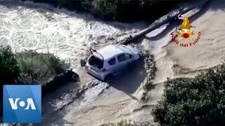 Stormy Weather Floods Italian Island of Sicily