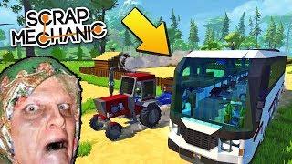 БАБКА УСТРОИЛА ГОНКИ С АВТОБУСОМ на ТРАКТОРЕ !!! МУЛЬТИК в СКРАП МЕХАНИК !!! Scrap Mechanic !!!