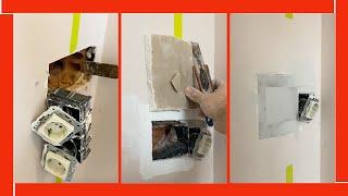  Relocating Electrical Box and Repairing Hole with Drywall #shorts #drywall