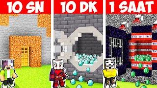 10 Saniyede Yapılan HIRSIZ GEÇİRMEZ EV vs 1 Saatte Yapılan  | Minecraft