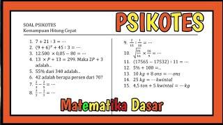 SOAL PSIKOTES MATEMATIKA DASAR YANG SERING KELUAR DI TES MASUK KERJA 2023