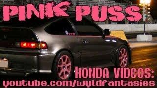 "PINK PUSS" Honda CRX terrorizes Edgewater drag strip 2012!