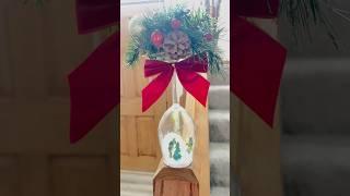 Diy Christmas centerpiece with wine glass idea #christmas #merrychristmas #diychristmasdecoration