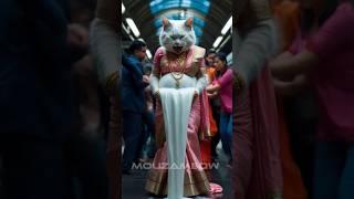 Pregnant cat gives birth in underground high-speed rail station. #cat #kitten #catstory #shorts