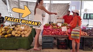 Towering Through the Turkish Bazaar  | 6’7” (2m) Woman Turns Heads!