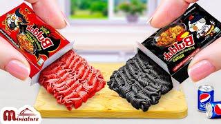  So Spicy Miniature Buldak & Black-Bean Noodles Recipe | ASMR Cooking Mini Food