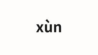 How to pronounce xùn | 讯 (News in Chinese)