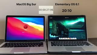 Startup Race: MacOS Big Sur vs elementary OS 6.1