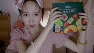 ASMR freeze dried fruit eating