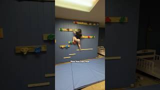 I wish I had this when I was a kid #homestead #diy #family #climbingwall #customroom #woodwork