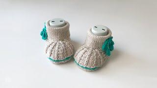 Baby Booties Açıklamalı Altyazı #patik #booties #slippers #knitting