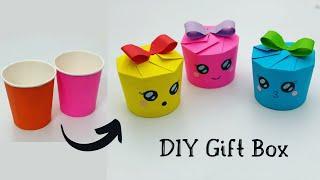 DIY Paper Cup Gift Box / How To Make Gift Box / Paper Cup Craft Ideas / #shorts (1-minute video)